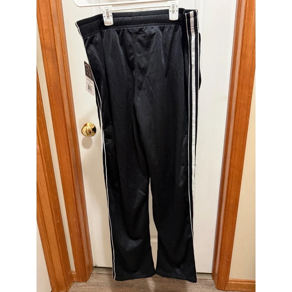 Starting Point Mens Track Pants XL Black White Side Stripe Athletic Joggers NEW